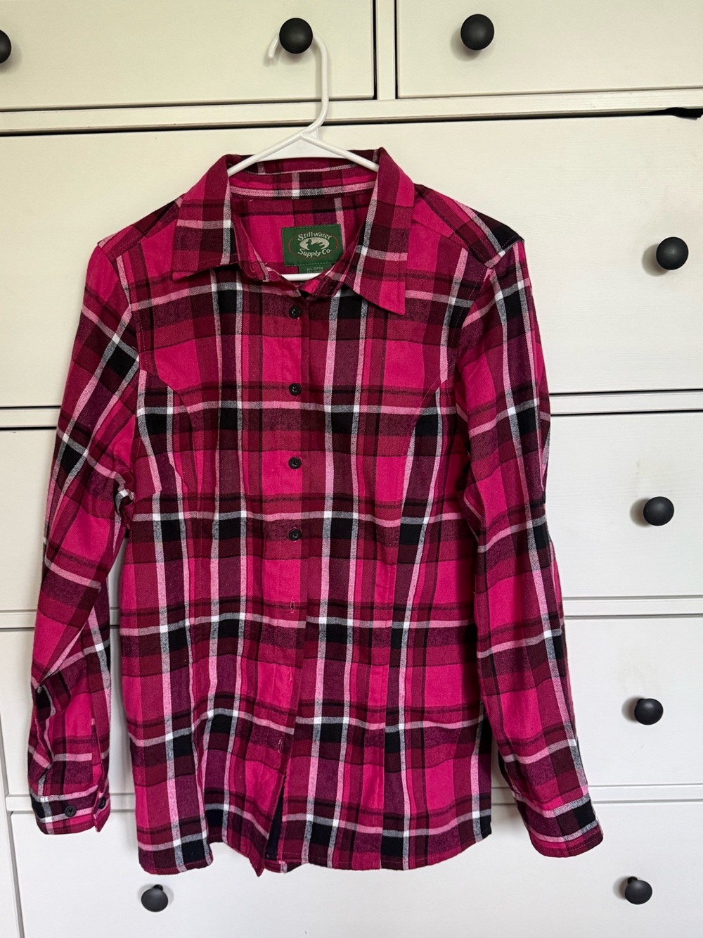 Women's Pink Plaid Button-Down Shirt